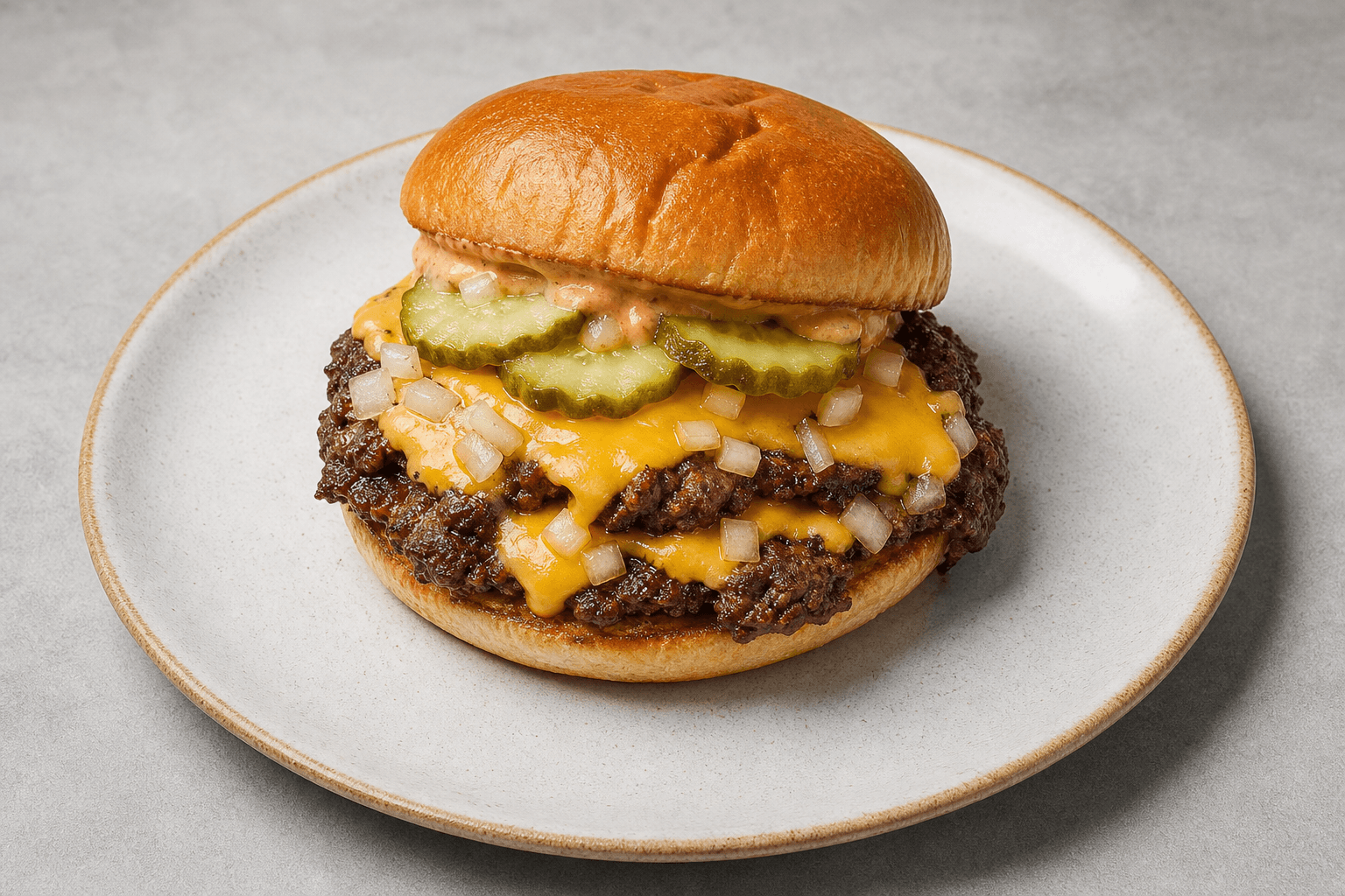 Photorealistic Smash burger menu-main p03 food image by VDAMO