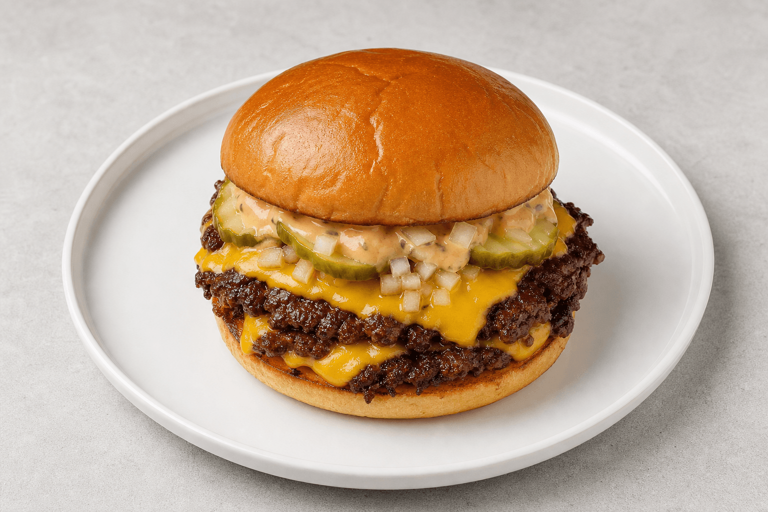 Photorealistic Smash burger menu-main p04 food image by VDAMO