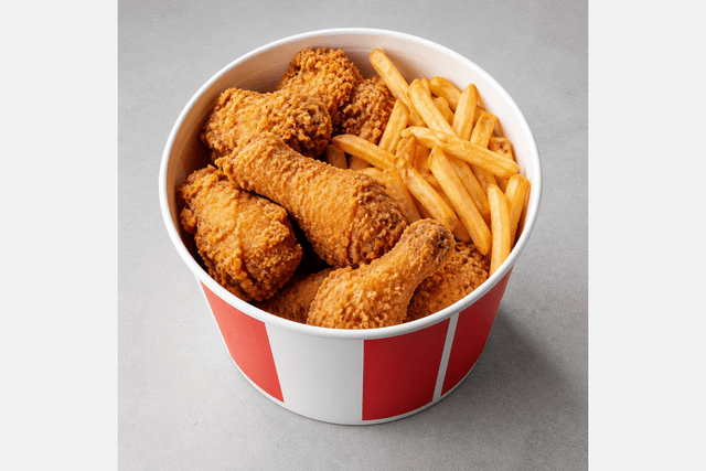 Photorealistic Fried chicken bucket menu-main p05 food image by VDAMO