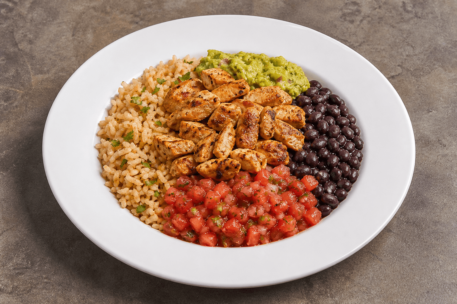VDAMO Speisebild: Chicken-Burrito-Bowl P01