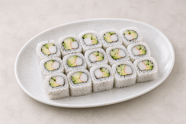Photorealistic California roll menu-main p03 food image by VDAMO