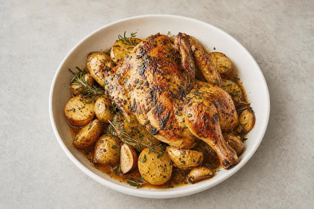 VDAMO Speisebild: Roast chicken style 011 menu-main p04