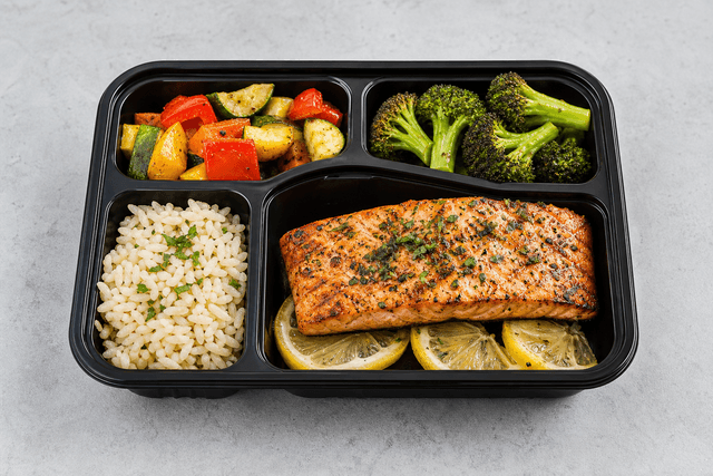 Photorealistic Grilled salmon menu-main p06 food image by VDAMO