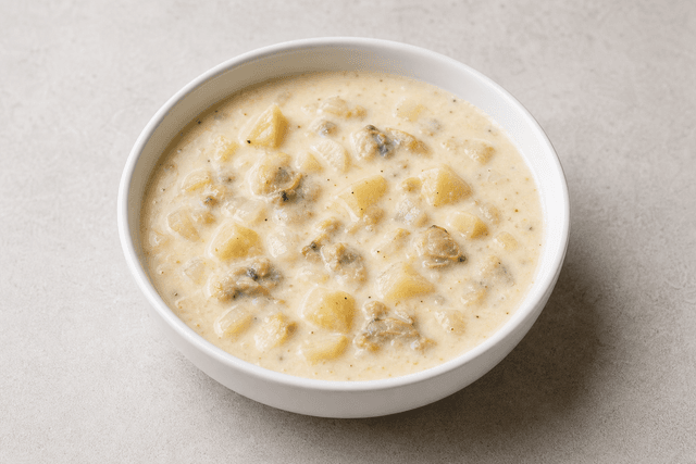 Photorealistic Clam chowder menu-main p09 food image by VDAMO