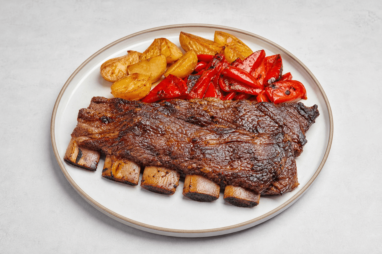 Photorealistic Asado de tira menu-main p09 food image by VDAMO