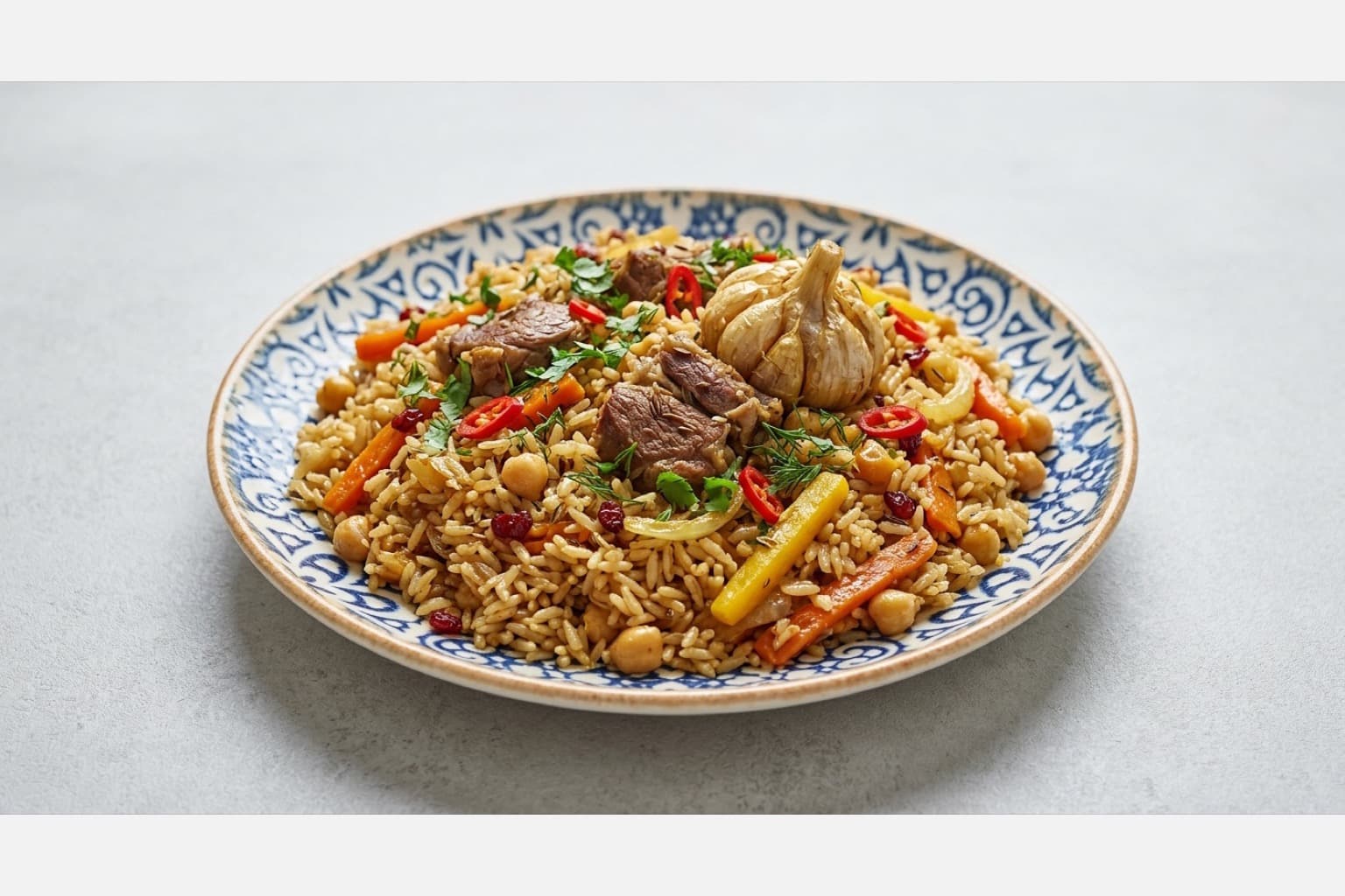 Photorealistic Uzbek plov menu-main p04 food image by VDAMO