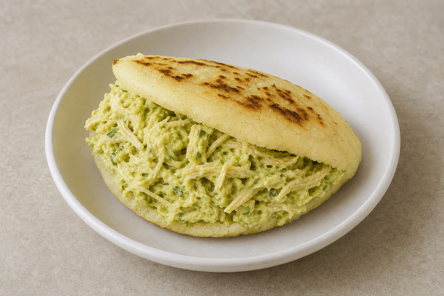 Photorealistic Arepa reina pepiada P04 food image by VDAMO