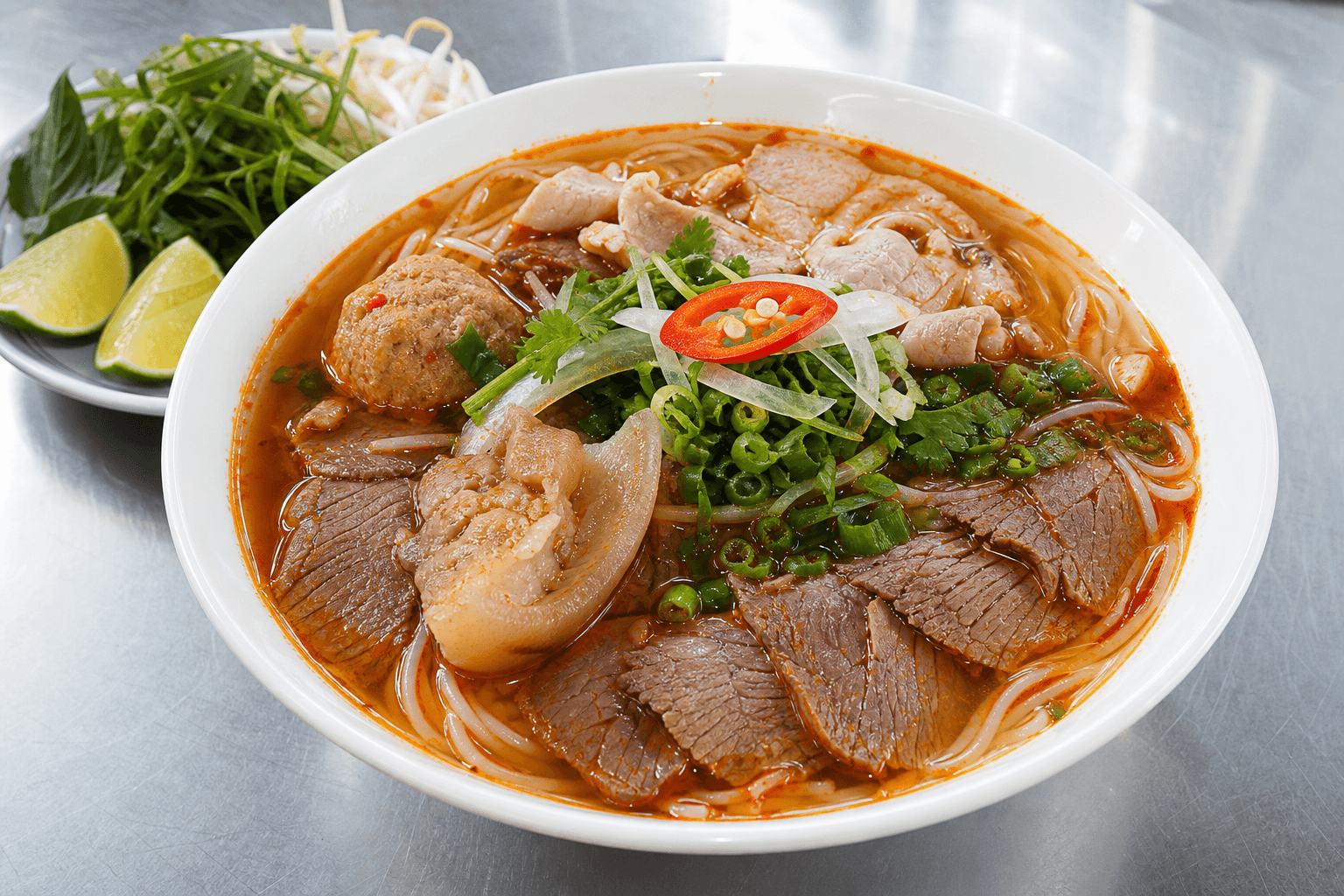 Photorealistic Bun bo Hue menu-main food image by VDAMO