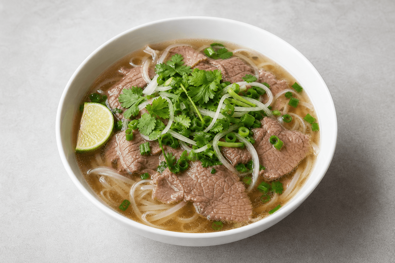 Photorealistic Vietnamese beef pho menu-main p04 food image by VDAMO