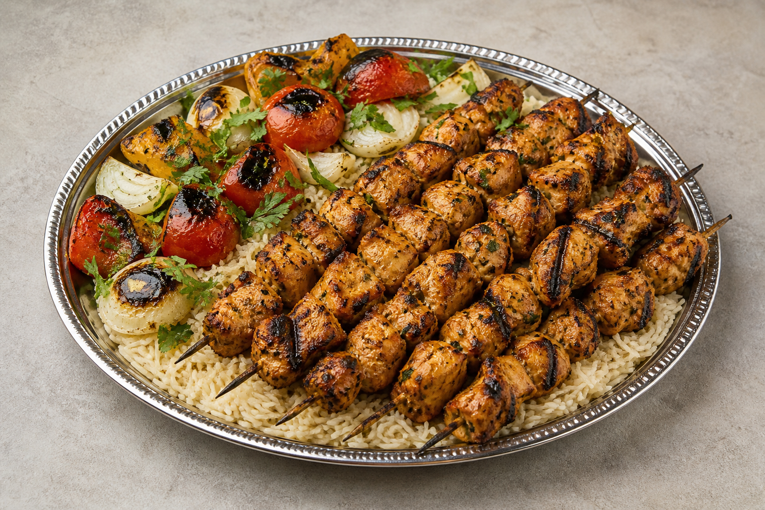 AE House grilled chicken skewers barbecue P10 — United Arab Emirates dish