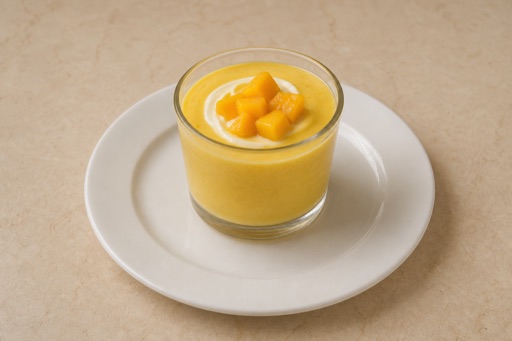 Photorealistic AE Mango pudding cup dessert P01 food image by VDAMO