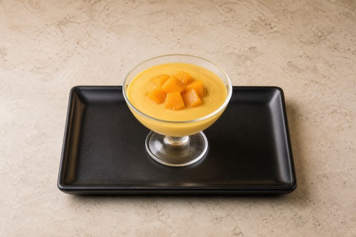 Photorealistic AE Mango pudding cup dessert P02 food image by VDAMO