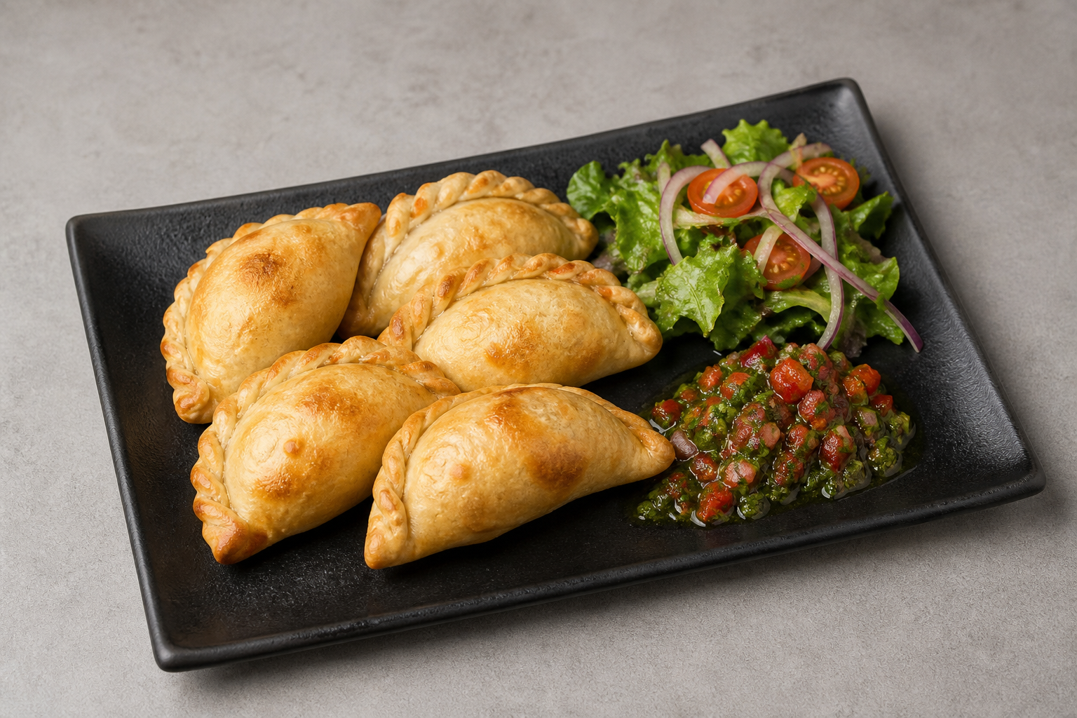 Photorealistic Latin empanada combo P02 food image by VDAMO