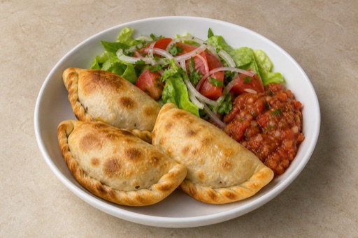 Photorealistic Latin empanada combo P04 food image by VDAMO