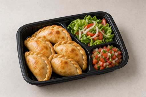 Photorealistic Latin empanada combo P06 food image by VDAMO