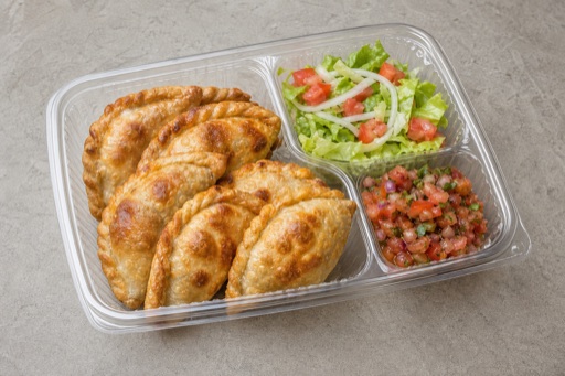 Photorealistic Latin empanada combo P07 food image by VDAMO