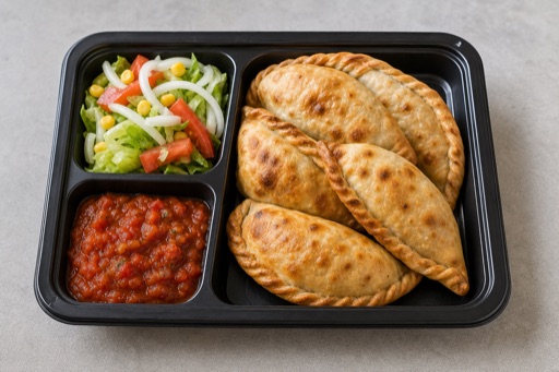 Photorealistic Latin empanada combo P08 food image by VDAMO