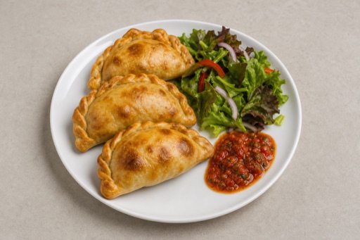 Photorealistic Latin empanada combo P09 food image by VDAMO