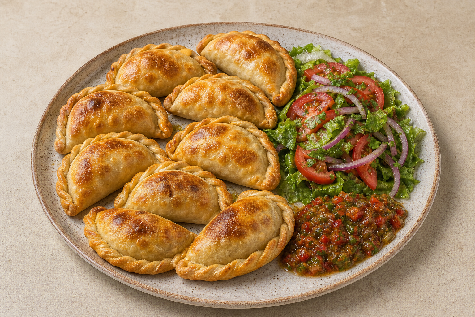 Photorealistic Latin empanada combo P10 food image by VDAMO