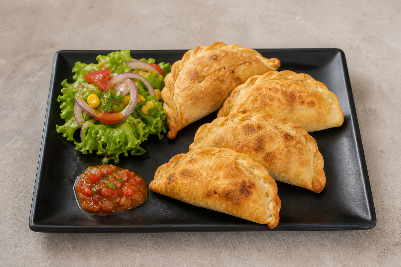 Photorealistic Latin empanada combo P02 food image by VDAMO