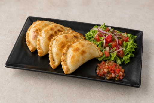 Photorealistic Latin empanada combo P02 food image by VDAMO