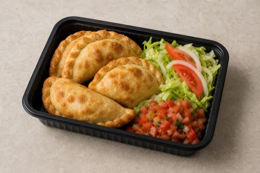 Photorealistic Latin empanada combo P06 food image by VDAMO