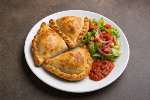 Photorealistic Latin empanada combo P09 food image by VDAMO