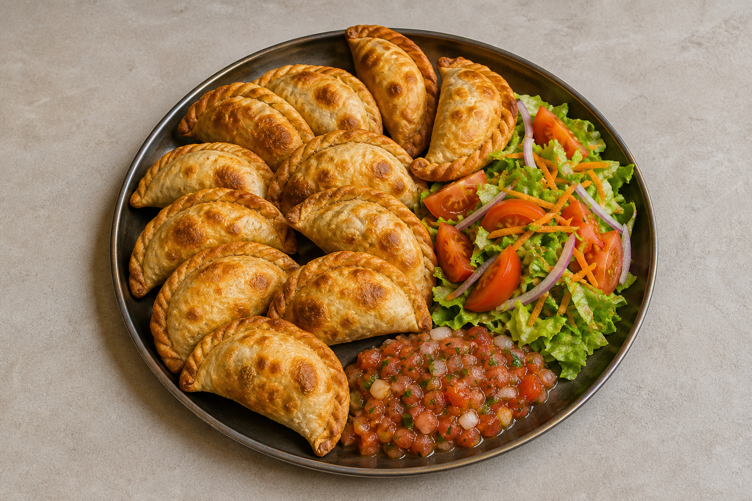 Photorealistic Latin empanada combo P10 food image by VDAMO