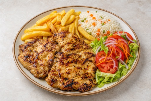 Photorealistic AR Grilled chicken steak western P10 food image by VDAMO