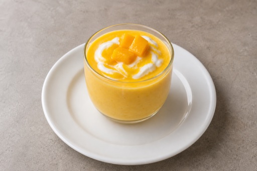 Photorealistic AT Mango pudding cup dessert P01 food image by VDAMO