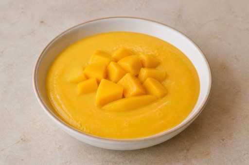 Photorealistic AT Mango pudding cup dessert P04 food image by VDAMO