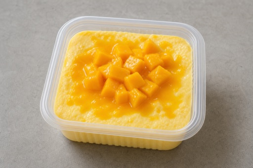 Photorealistic AT Mango pudding cup dessert P08 food image by VDAMO