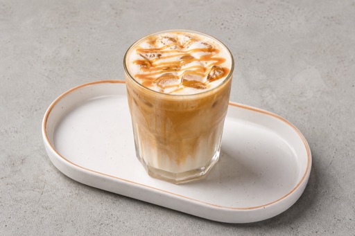 Photorealistic AU Caramel latte coffee P03 food image by VDAMO
