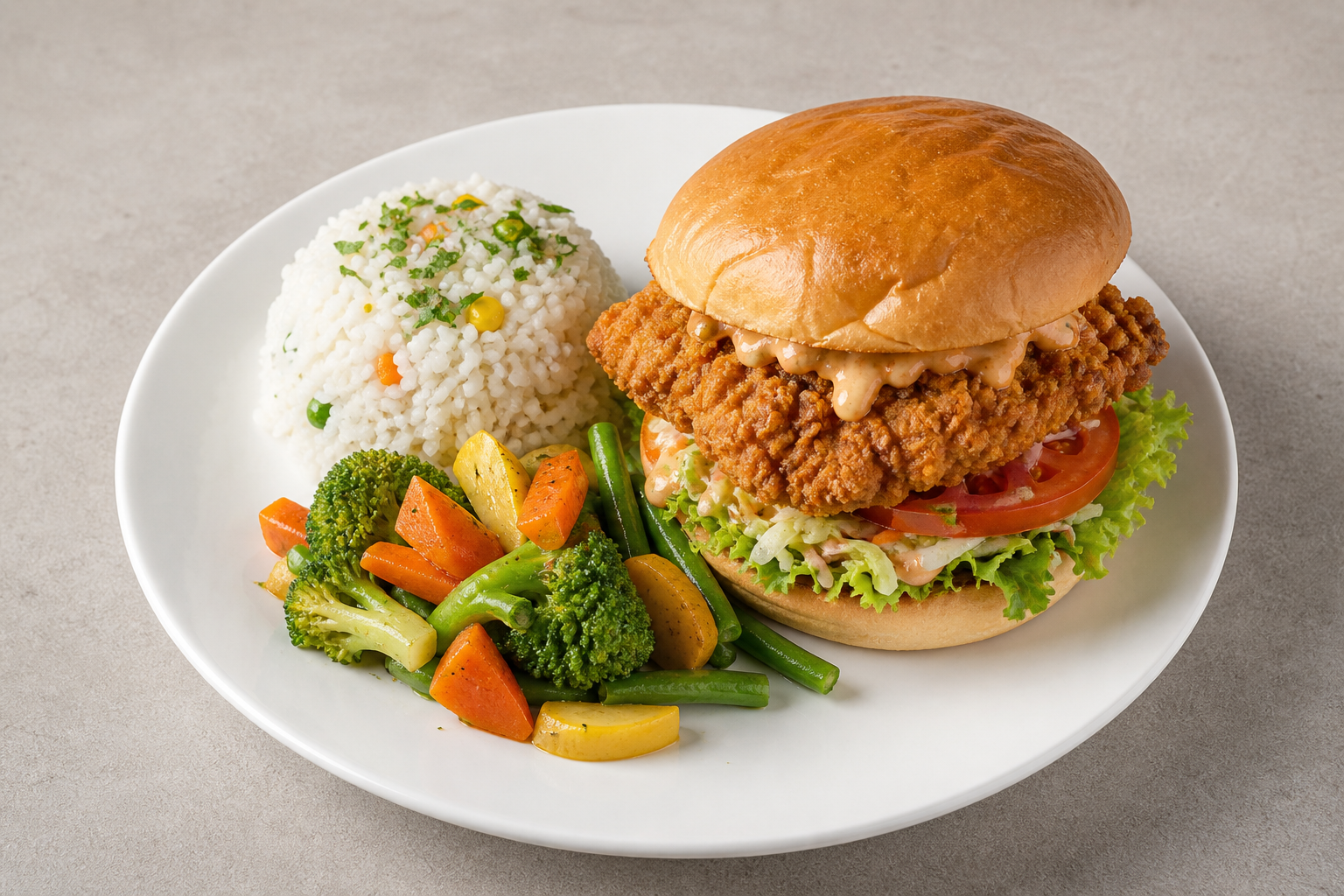 AU Crispy chicken burger fast-food P01 — Australia dish
