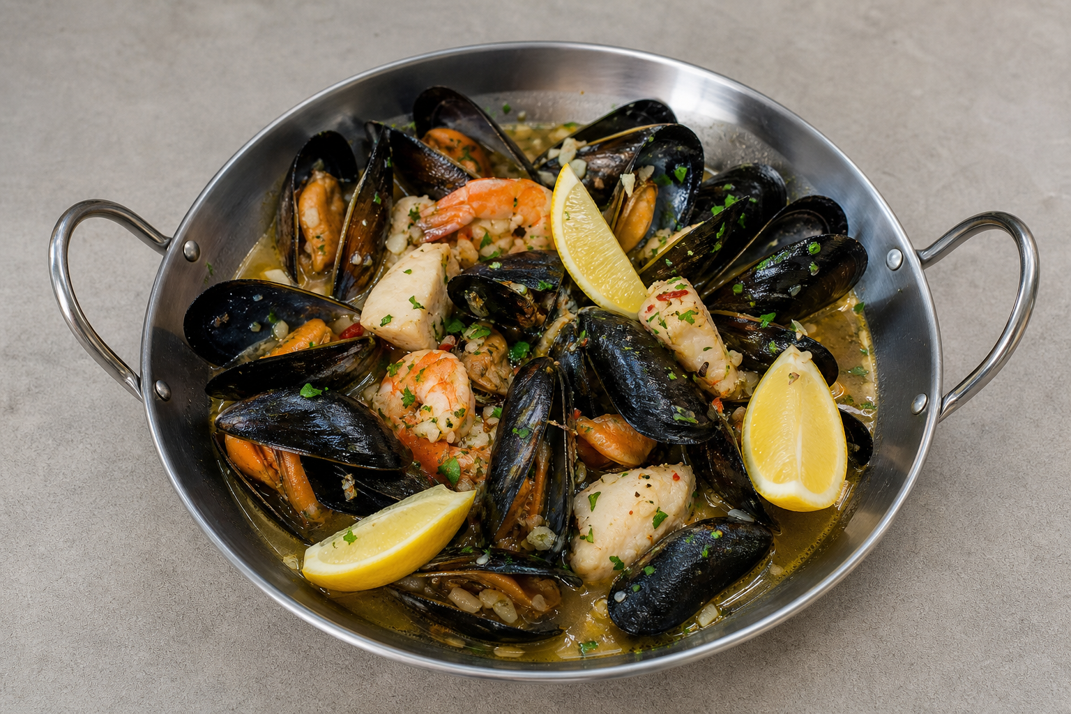 AU Steamed mussels pot seafood P05 — Australia dish