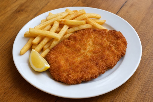 Chicken schnitzel food image by VDAMO