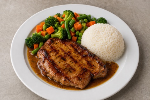 AU Pork chop plate western P01 — Australia dish