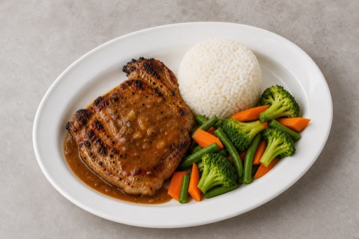 AU Pork chop plate western P03 — Australia dish