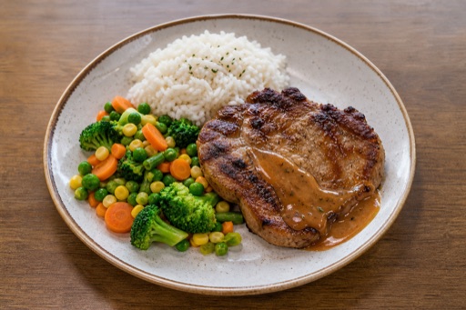 AU Pork chop plate western P10 — Australia dish