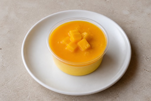 Photorealistic BE Mango pudding cup dessert P09 food image by VDAMO
