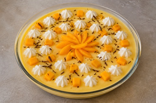 Photorealistic BE Mango pudding cup dessert P10 food image by VDAMO