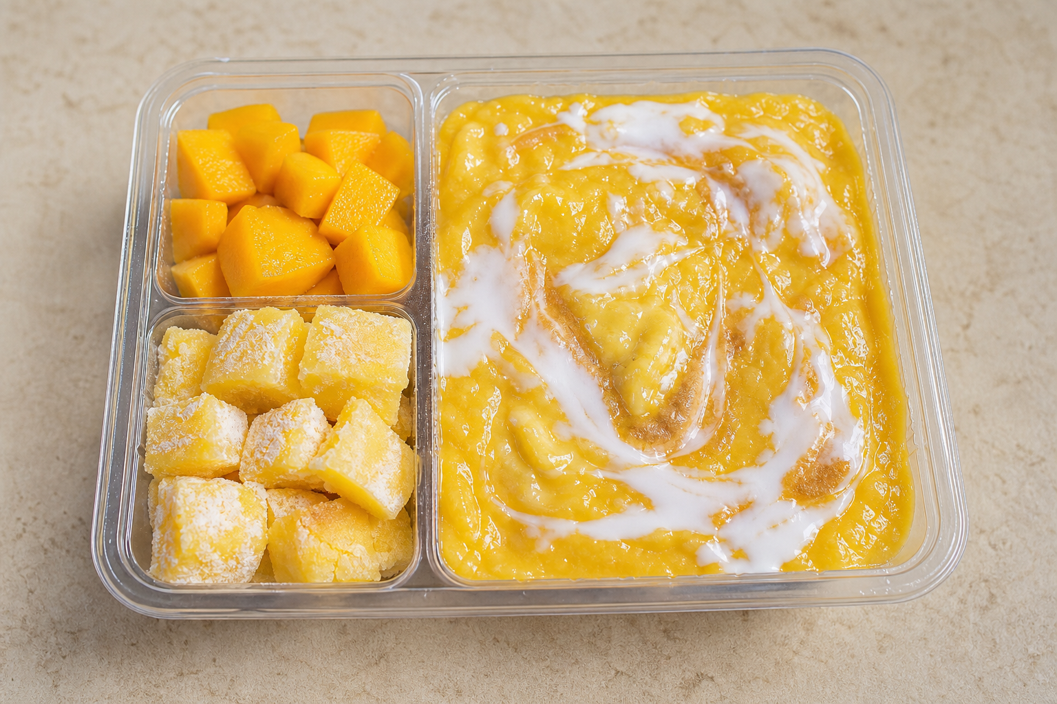 Photorealistic BE Mango pudding cup dessert P08 food image by VDAMO