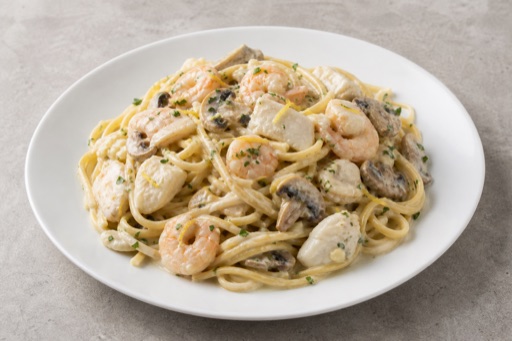 BE Creamy mushroom pasta western menu photo, Belgium menu images by VDAMO