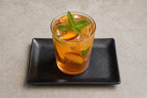 Photorealistic BO Iced peach tea bar-drink P02 food image by VDAMO