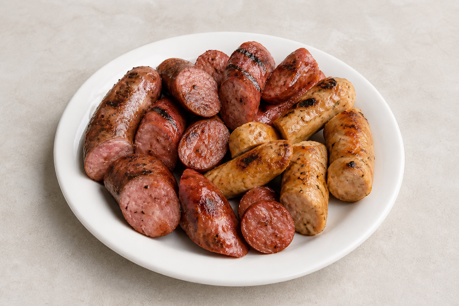 BR Grilled sausage plate barbecue P09 — Brazil dish