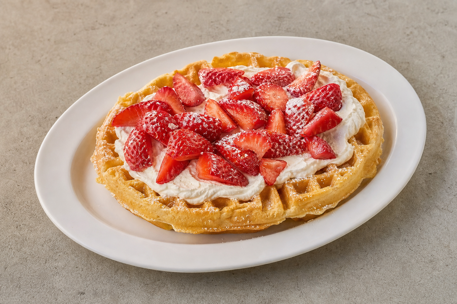 BR Strawberry cream waffle dessert P03 — Brazil dish