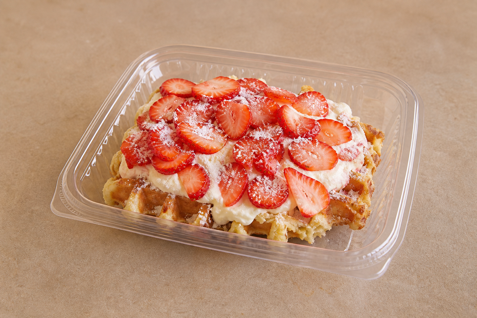 BR Strawberry cream waffle dessert P07 — Brazil dish