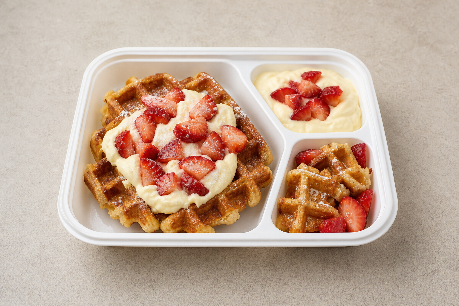 BR Strawberry cream waffle dessert P08 — Brazil dish