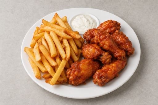 Photorealistic Canadian wings combo P01 food image by VDAMO