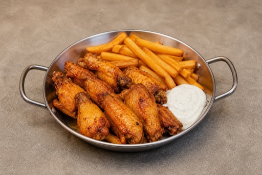 Photorealistic Canadian wings combo P05 food image by VDAMO